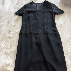 CHANEL Navy Blue Short Sleeve Dress